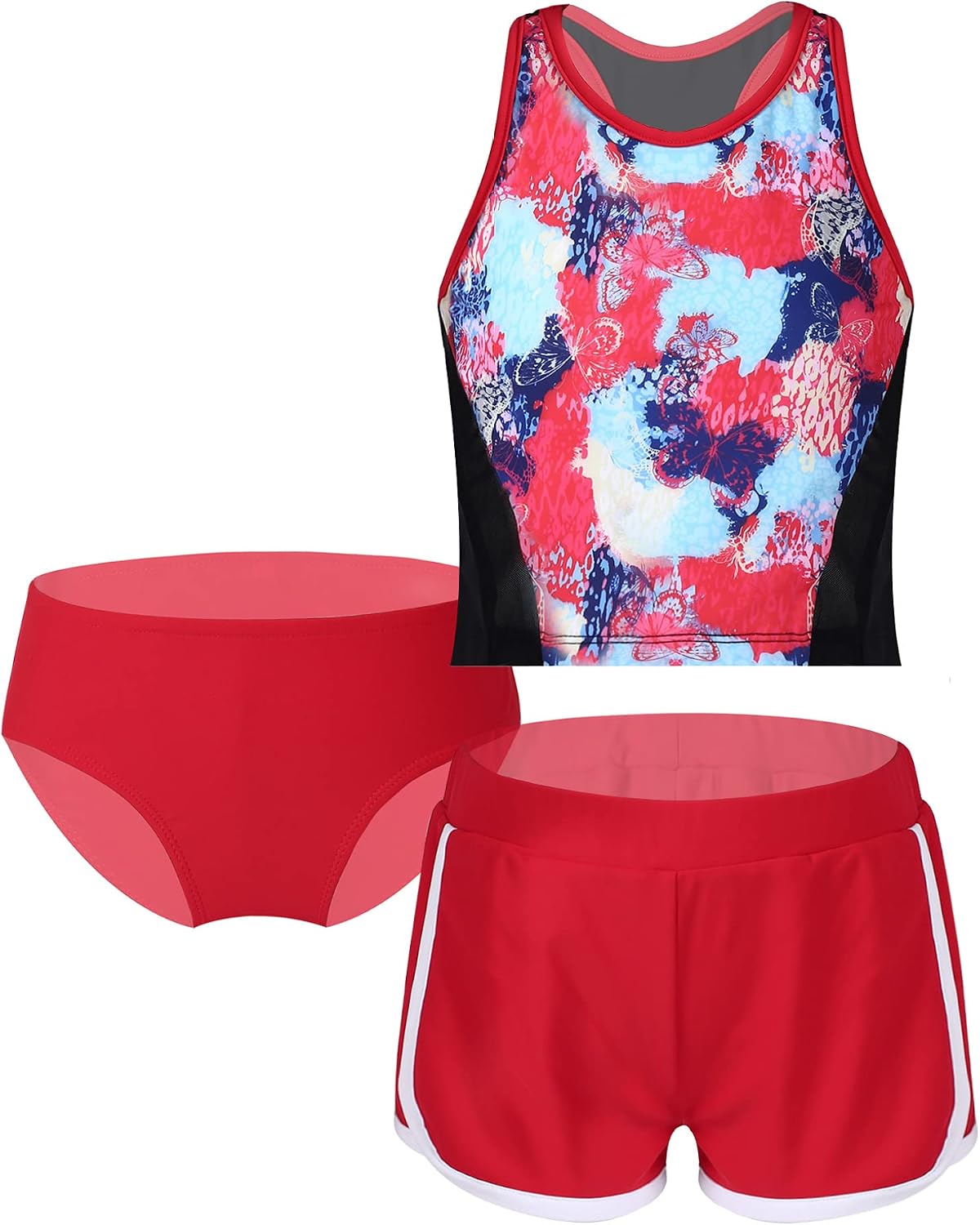 Debardeur Sport Fille Doomiva - Crop Top Danse Yoga Fitness - Imprimé Fleuri 4-16 Ans