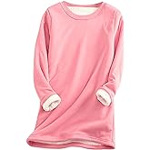 Yeokou Women Warm Sherpa Lined Fleece Crewneck Sport Sweatshirt Pullover Loungewear