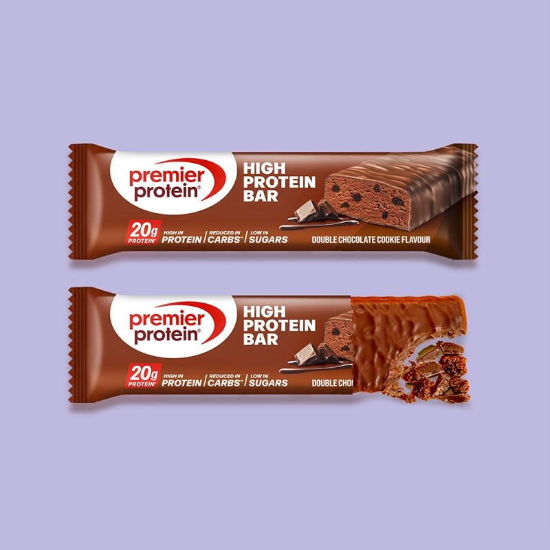 High Protein Bar Double Chocolate Cookie 16x40g - High Protein Low Sugar Riegel + Palmölfrei