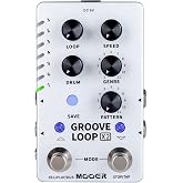 MOOER Groove Looper Pedal Drum Machine Stereo Guitar Loop Recorder Pedals | With 140 Minutes Loops, 14 Save Slots, 121 Drum Grooves, Editor Software (X2)