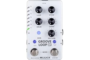 MOOER Groove Looper Pedal Drum Machine Stereo Guitar Loop Recorder Pedals with 140 Minutes Loops 121 Drum Grooves Editor Software (X2)