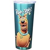 Spoontiques Stainless Travel Mug, 22oz - Insulated Drink Cup with Lid & Sliding Lock, for Hot & Cold Beverages - Scooby Doo