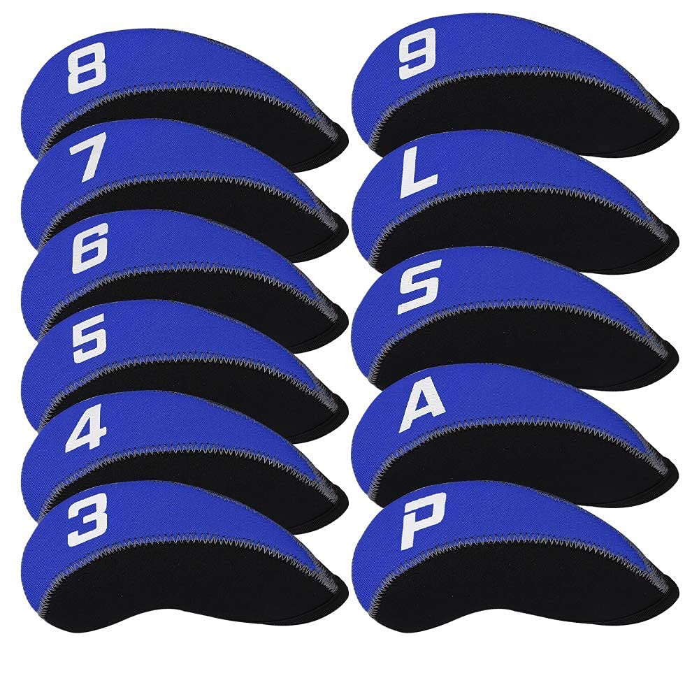 Photo 1 of Craftsman Golf 11pcs/Set Neoprene Iron Headcover Set with Large No. for All Brands Callaway,Ping,Taylormade,Cobra Etc. (Blue & Black)