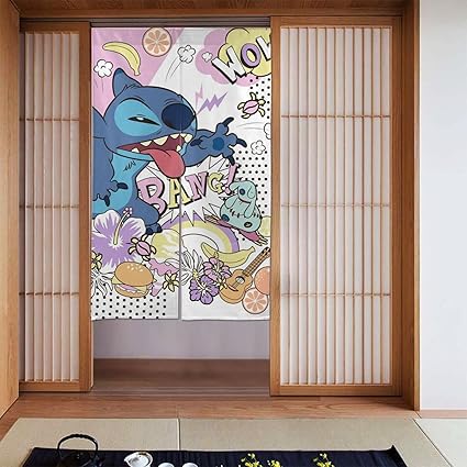 Amazon スティッチ のれん 暖簾 目隠し 玄関 居間 リビング階段 ロング お洒落 おしゃれ インテリア 洋室 キッチン 子供部屋 ドア 目隠し 間仕切り 冷暖房効率 冷房 暖房 パーテーション のれん オンライン通販