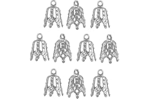 JewelrySupply Bell Caps Jewelry Findings - 12mm Silver Color (Package of 10)