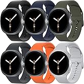 6 Pack Sport Bands Compatible with Samsung Galaxy Watch 8 40mm 44mm/Galaxy Watch 8 Classic 46mm, No Gap Soft Silicone Strap for Men Women