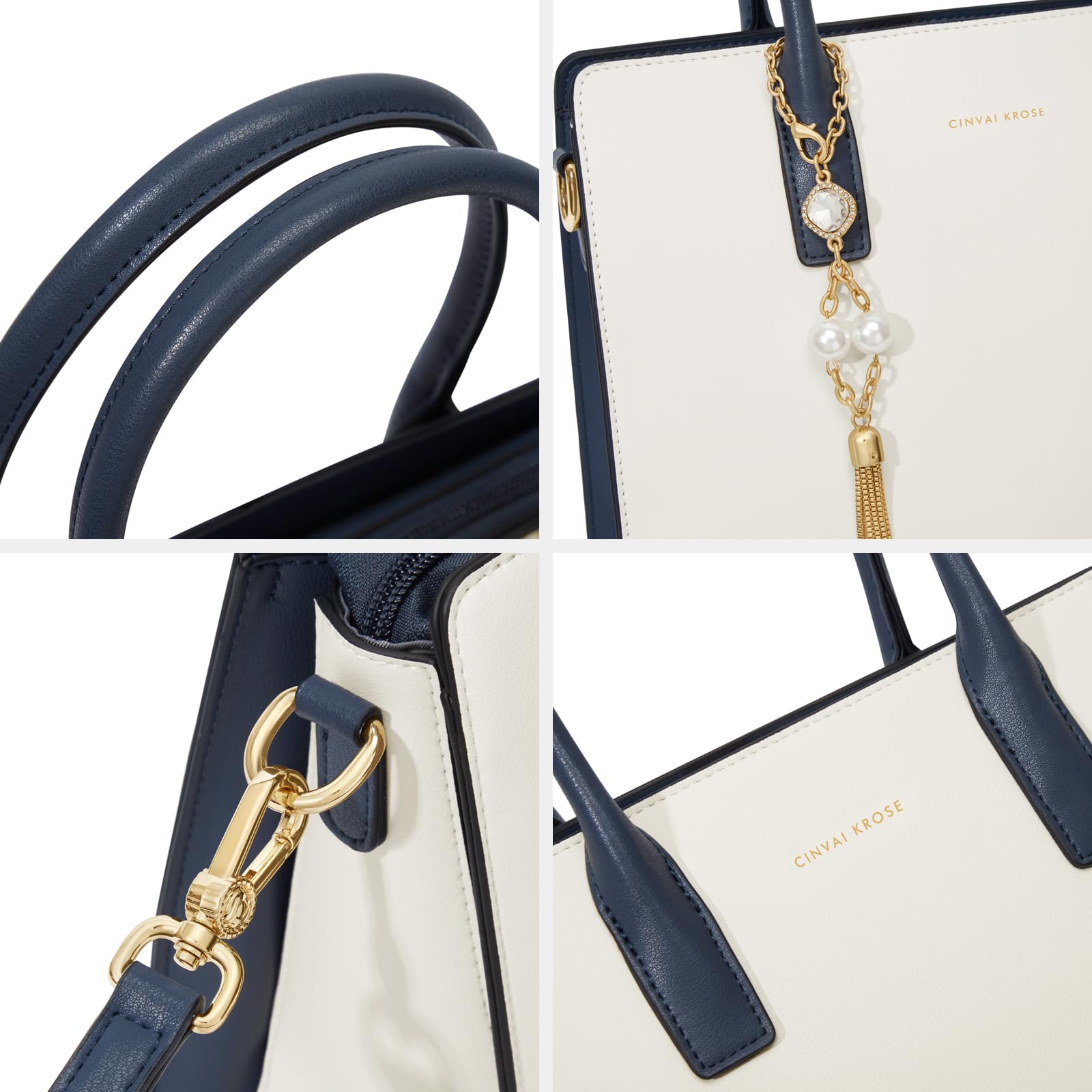 CinvaiKrose Leather Crossbody Bag For Women Fashionable Handbags With Shoulder Strap Work Bag for Formal or Daily Outfit