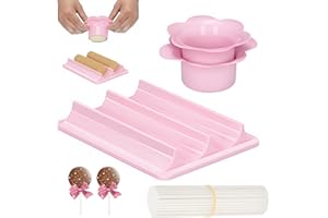 Round Cake Pop Mold Set with Round Cake Pop Cutter and Pusher, Cake Pop Tray & 30 Sticks – Circle Cake Pop Mold for Home Bake