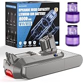 8000mAh V11 Battery Replacement Compatible with Dyson V15 Button Click in Installation Style Battery V11 Extra/Absolute/Animal/Outsize/V15/SV15/SV16 970425-01 Vacuum Cleaner (Not for Screw-in Models)