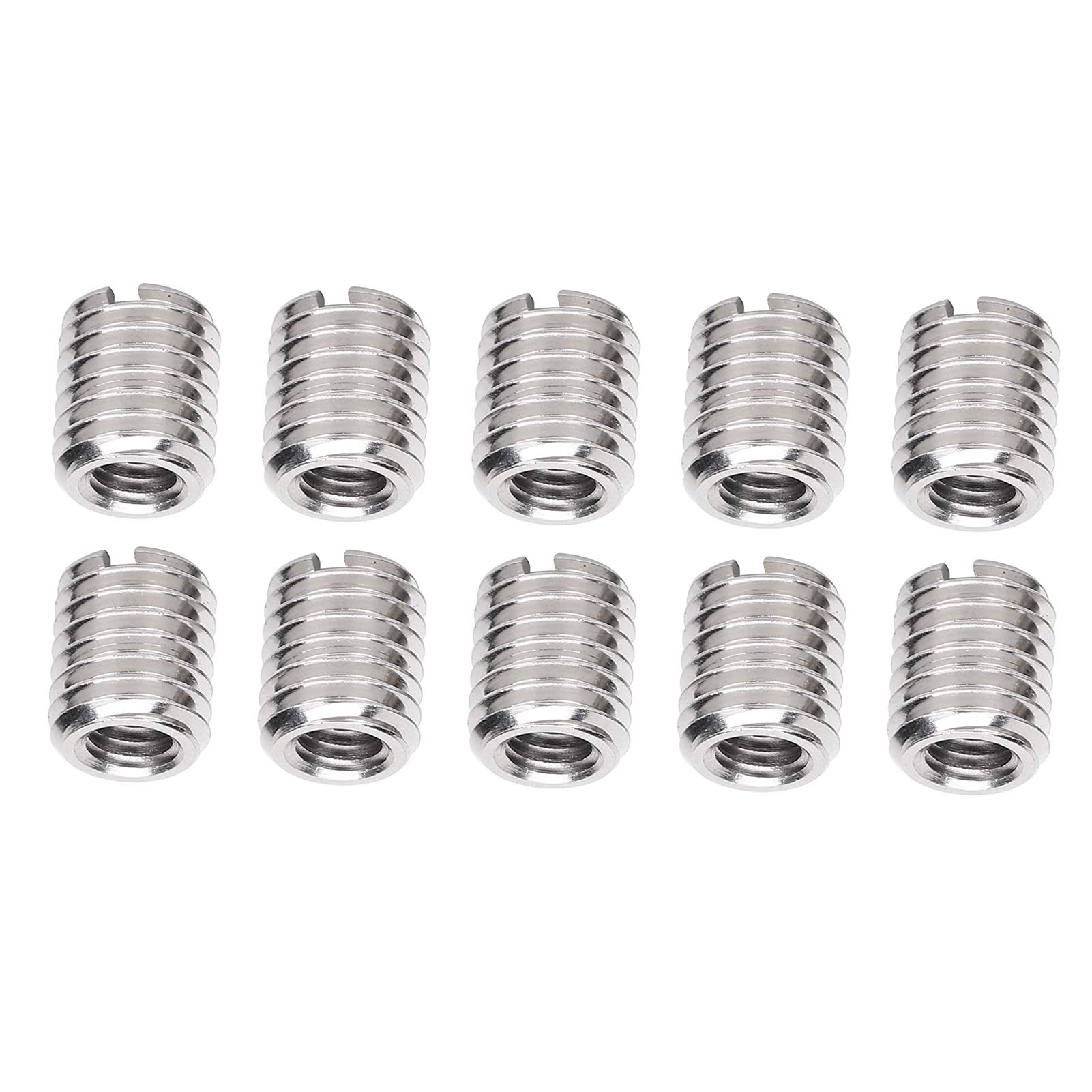 Threaded Insert Nuts, 10Pcs Stainless Steel Thread Inserts Reducing Nut Female Thread M4x0.7 Male Thread M6x1.0 with 8mm Length, Drive Head Nuts for Wood Furniture