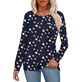 Anydeer Women Long Sleeve Tops Tunic Sweaters Fashion Henley Shirts Casual Blouse Plus Size Pullover