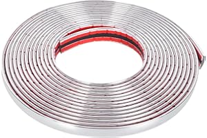 Emperoch 5m Automotive Chrome Trim Molding,10mm/15mm Wide Self Adhesive Car Side Body Trim Strip Universal Decorative Strip f