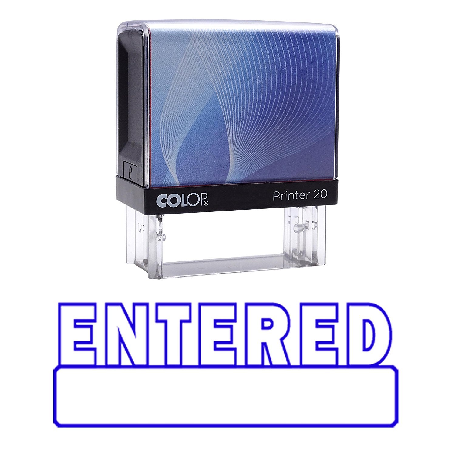 Entered Self Inking Rubber Stamp Blue Ink Office Stamp Custom Colop Stamper