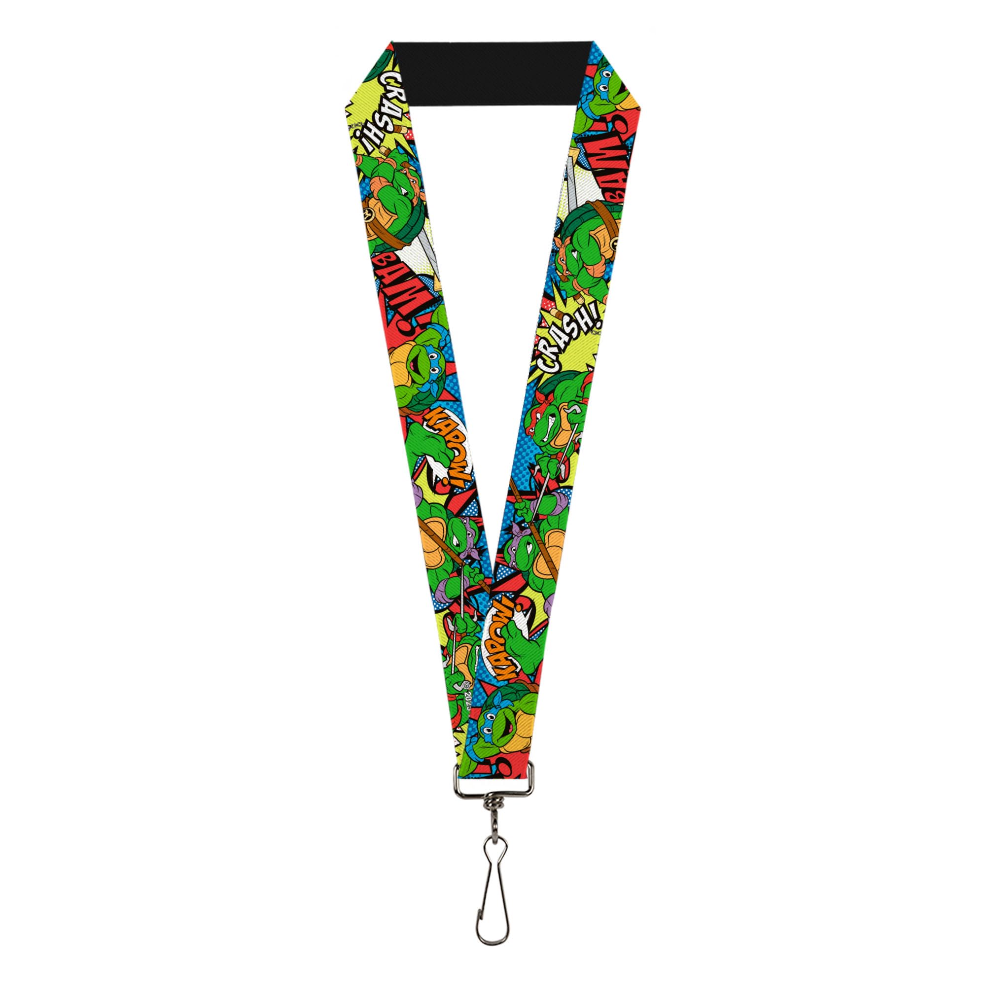 Teenage Mutant Ninja Turtles unisex adults Lanyard - 1.0" Classic Tmnt Action Poses/Action Bubbles Do Key Chain, Multicolor, One Size US, Multicolor, One size