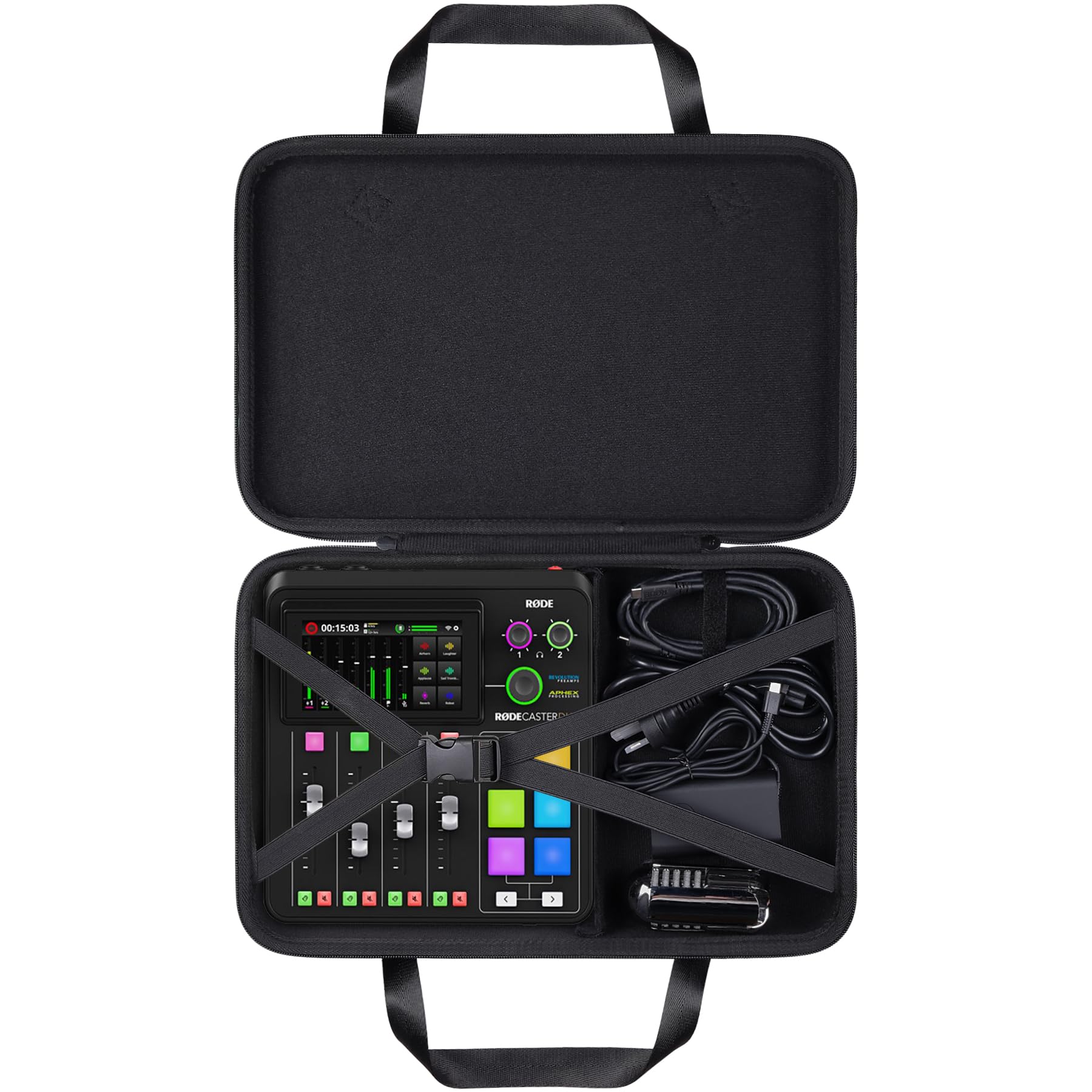 khanka Hard Travel Case Replacement for RØDE RØDECaster Duo Production Solution for Podcasting, Streaming, Music Production and Content Creation,Case Only