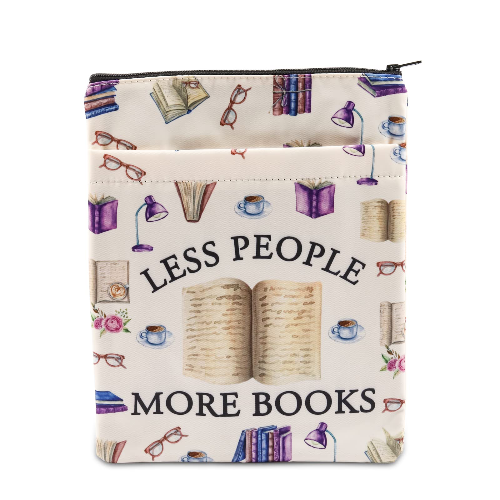 PLITI Book Lover Book Sleeve Reading Love Gift Less People More Books Book Protector for Writer Reader Gift (More Books BSU)