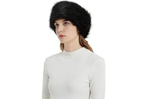 Aurya Faux Fur Headbands Outdoor Ear Warmers Earmuffs Ski Hat Winter Warm Elastic Hairbands Head Wraps for Women (Black)