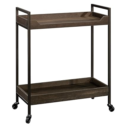INDIAN DECOR 45096 MDF Wood Kitchen CART Serving Trolley North Avenue Cart, Smoked Oak