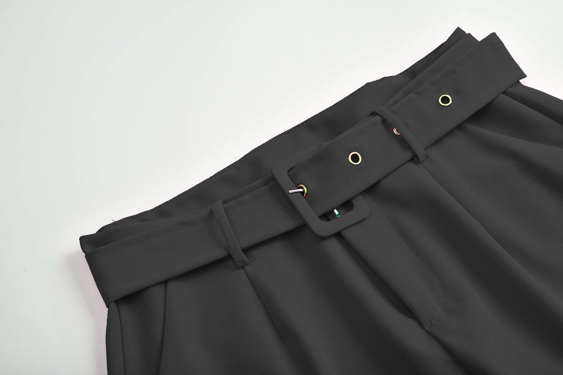 Womens Formal Dress Pants - Comfy Career Straights Leg Work Trousers with Belt Black US 14