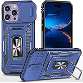 SEFING Case for iPhone 14 Pro Max Phone Case with Camera Lens Cover, with Ring Holder Kickstand, fit Magnetic Car Mount, for iPhone 14 Pro Max (Navy Blue)