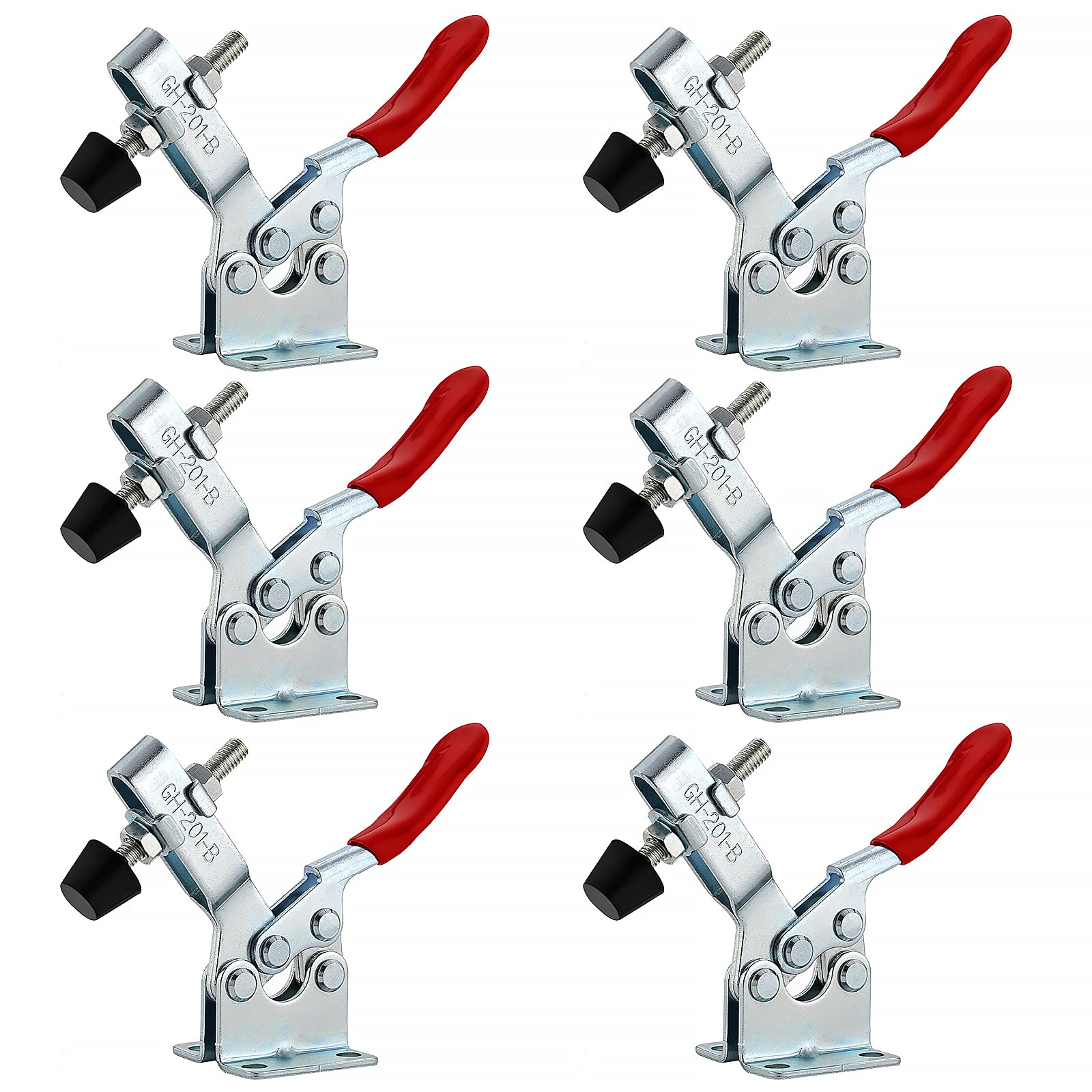 EXLECO GH-201-B Quick Release Metal Horizontal Toggle Clamp Craft Tool 100 kg 126 lbs Vertical Toggle Lever Tensioner Quick Release Clamp Pack of 6