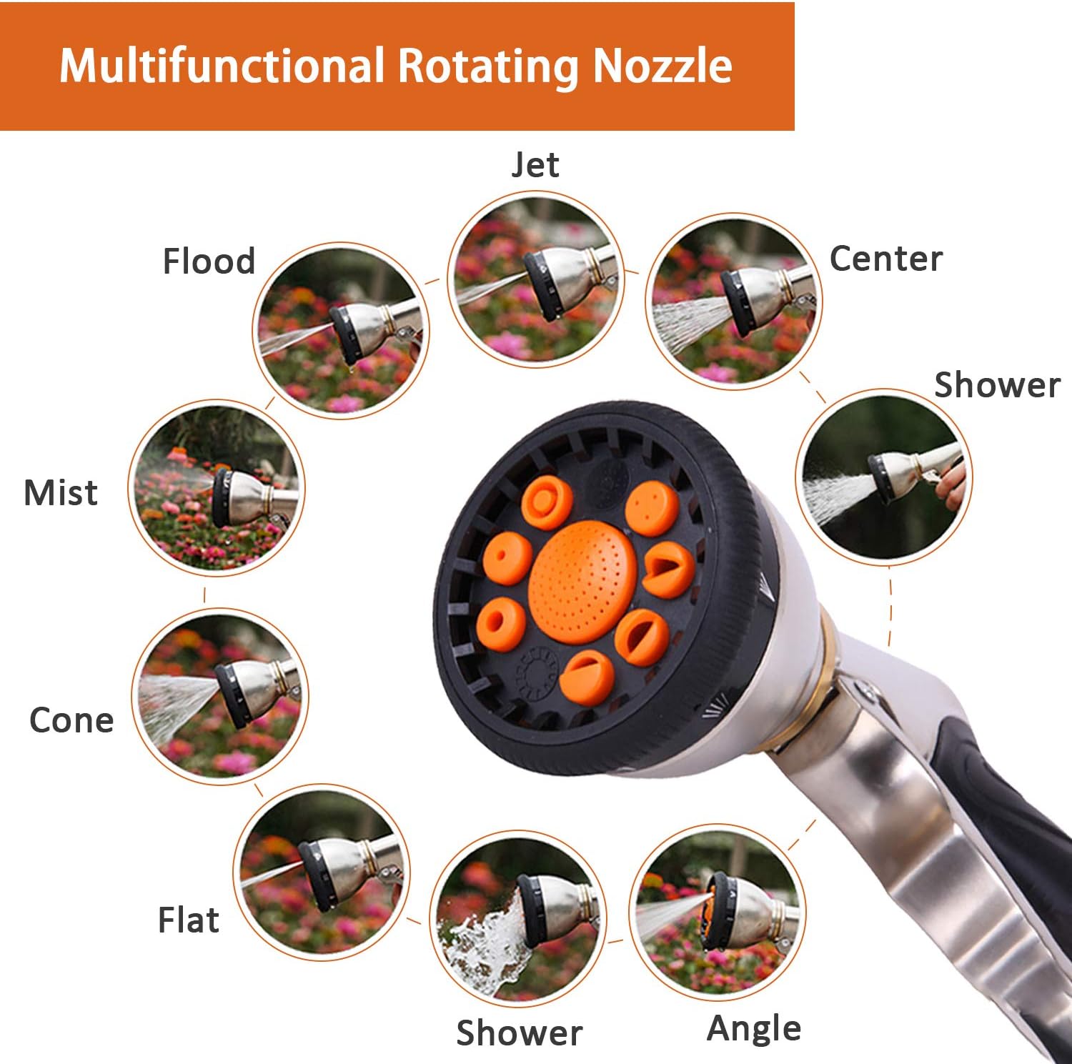 DOXILA Hose Nozzle Garden, Hose Nozzle Heavy Duty Metal Hose Spray, Nozzles with 9 Adjustable Patterns Front Trigger Hose Sprayer Water for Hand Watering Plants & Lawn, Car Washing, Patio, Dog & More : Garden & Outdoor
