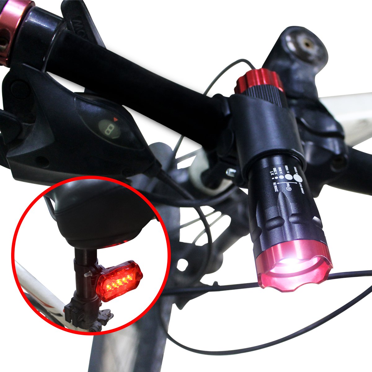 Hippih Super Bright Waterproof LED Bike Lights(Headlight, Taillight), Easy to Install or Remove, BL001