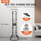 VEVOR 4 Bike Gravity Vertical Rack Free Standing Adjustable 260 pounds Black view 2