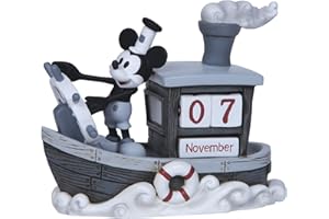 Precious Moments, Disney Showcase Collection, “Mickey Mouse Perpetual Calendar”, Resin Figurine, #144707 , Gray