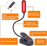 LXSINO Amber & Red Book Light 8 LEDs USB-C Clip-on Reading Light view 3