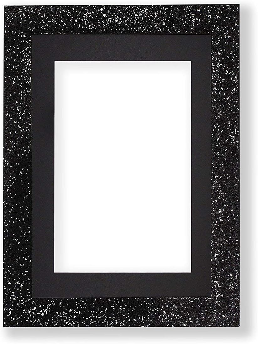 Black Frame with Black Mount Glitter Range Photo Frame Sparkling