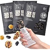 Korean Food Vegan Black Soybean Snack Bar, Grains &amp; Nuts, 24Ct Pack Set | Roasted grains and nuts bound with bellflower, ginger, and rice syrup in convenient snack bars