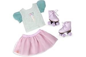 Our Generation - Scoopalicious - Ice Cream Outfit - Roller Skates Accessories - 18-Inch Doll Clothes - Pretend Play - Toy for