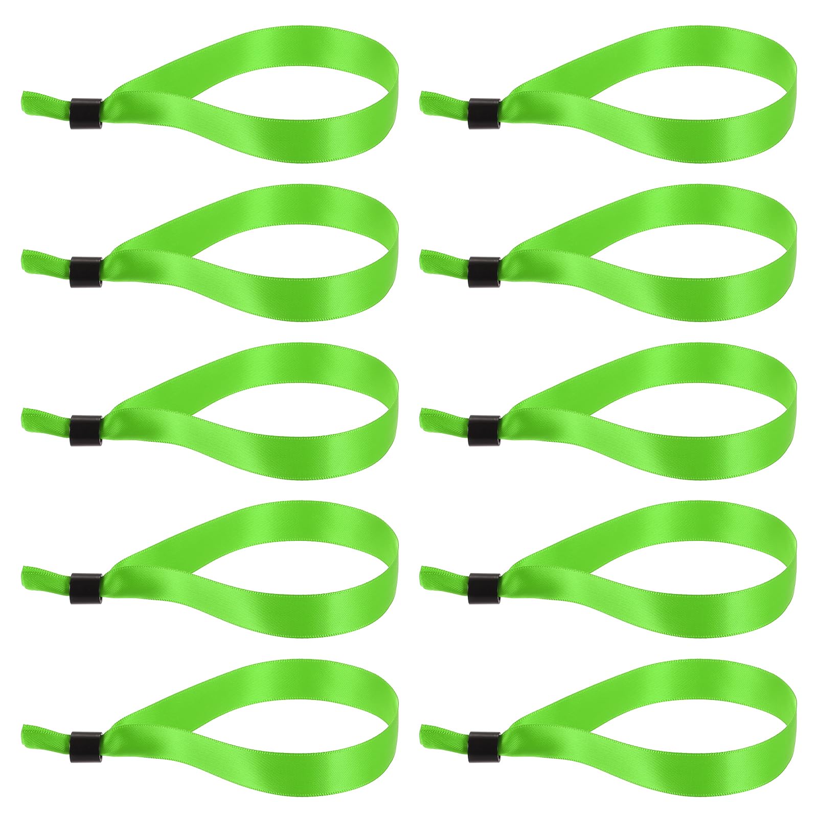 PATIKIL Disposable Cloth Wristbands for Events, 100 Pcs Adjustable Cloth Event Wristbands Colored Wrist Bands for Concert Club Parties, Grass Green, 13.8"x0.6"