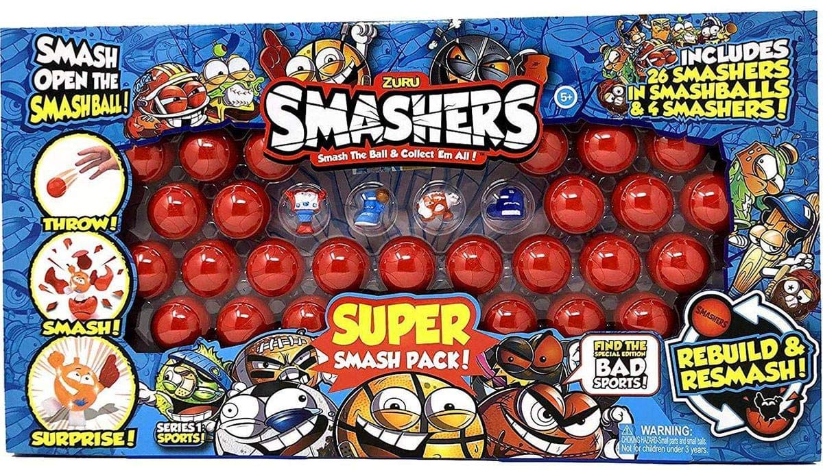 Super Saturday Zuru Smashers Super Smash Series 1 Sports Pack 30 Pieces Boxing Day 2019 Cheap