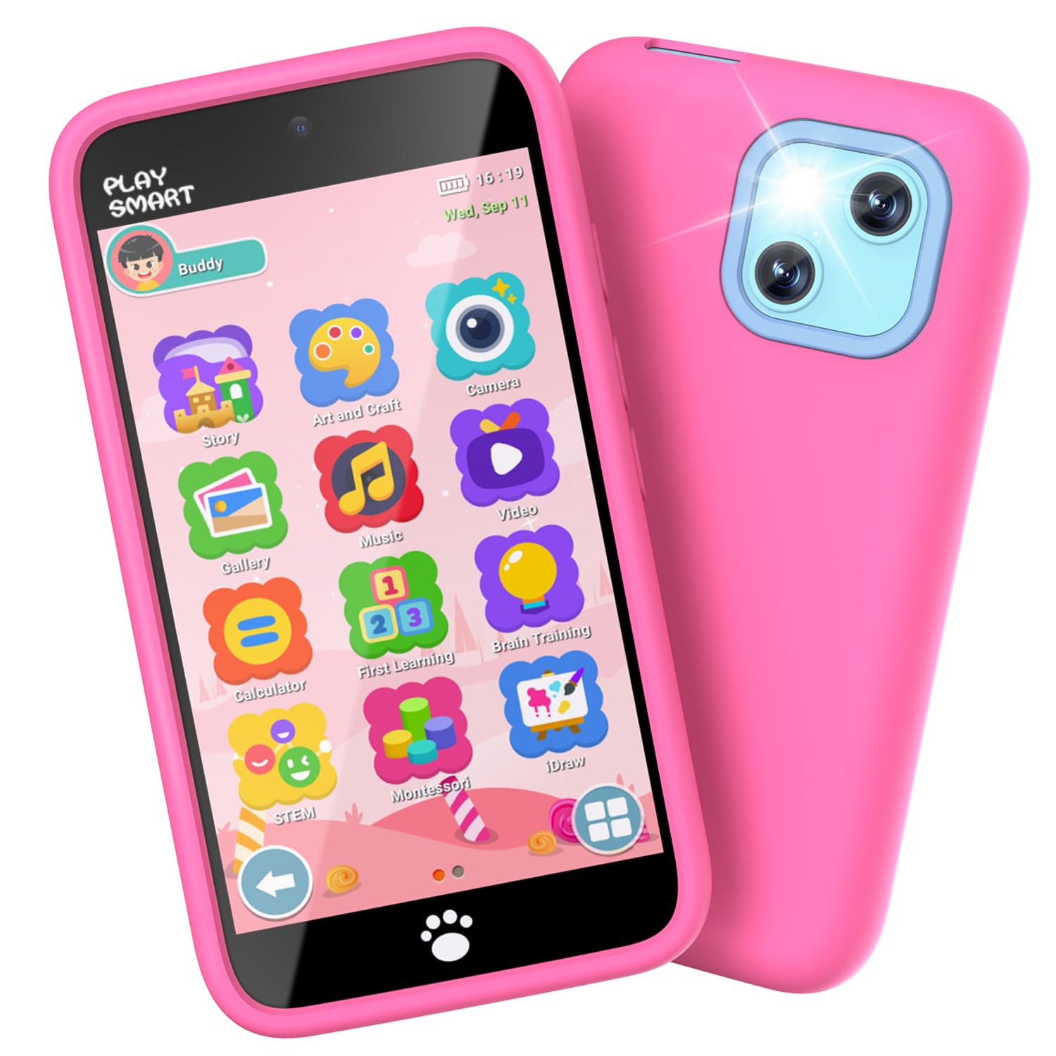 Photo 1 of MOMILLA Kids Toys Smart Phone with Dual Camera, 3.97" Touchscreen, 200+ Educational Games, Learning Toys with Parental Control for Ages 3-8, Birthday Gifts for Kids