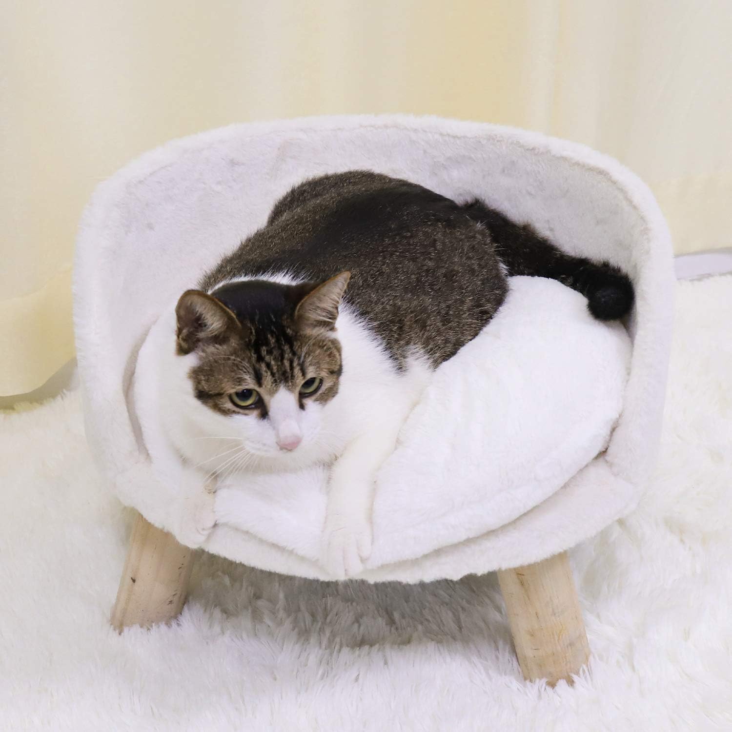 BingoPaw Cat Sofa Chair Bed: Elevated Nordic Pet Stool Bed with Removable Waterproof Mat - Image 4
