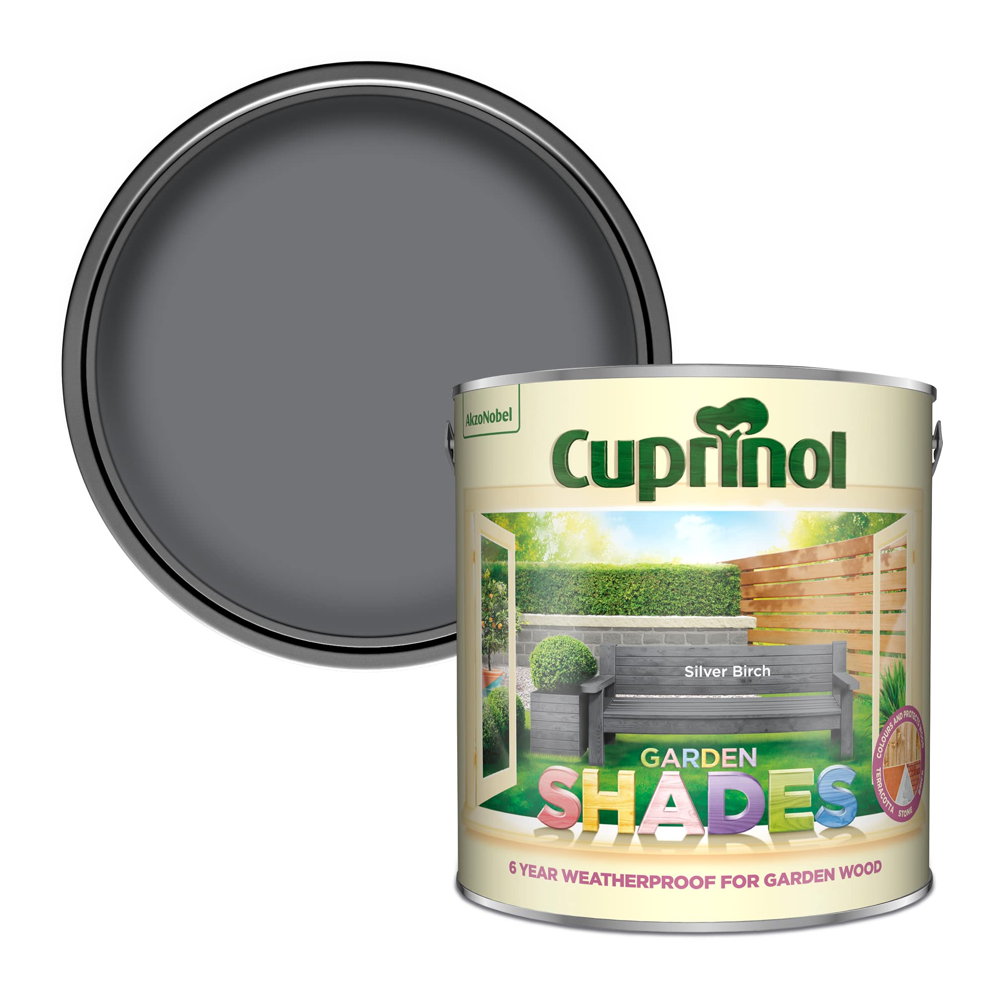 Cuprinol 5244438 Garden Shades Exterior Woodcare, Silver Birch, 2.5L