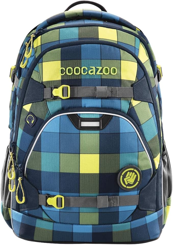 coocazoo Schulrucksack ScaleRale Lime District blaugelb, ergonomischer