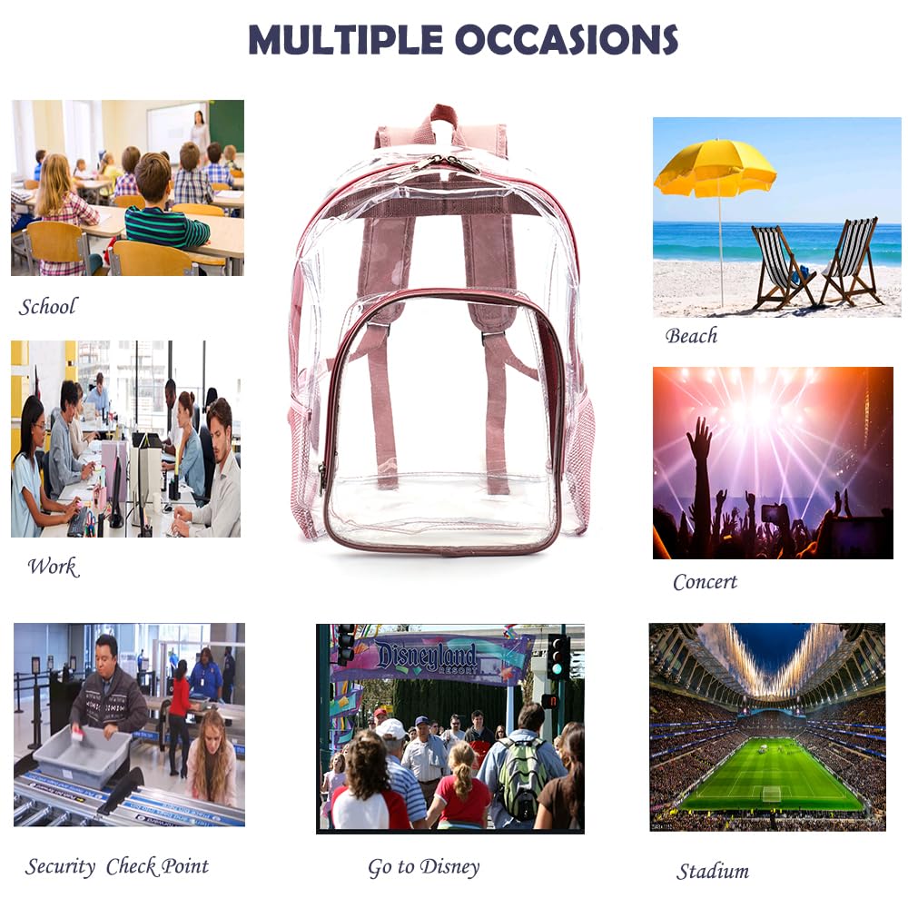 JOMPARO Clear Backpack Cute Clear Bookbag for Girls See Through Backpacks for School College Concert Festival
