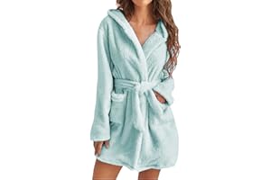 JWSVBF Cotton Flannel Pajamas for Men Hooded Robe for Women Fuzzy Lace Robes for Women Long Mens Luxury Plush Bath Robe