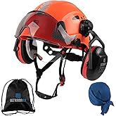 UM ULTRAMAXX Safety Helmet with Built-in Visor Ear Muffs Kits, Hard Hat with Vented Design, ANSI Z89.1 Certified, Ideal for Industrial and Construction