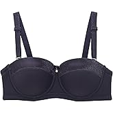 Vhozdja Women Full Coverage Everyday Bra Satin Trim Stripes Lightly Lined Push Up Bra