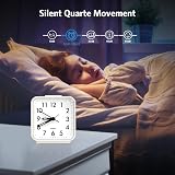 Brifit Silent Alarm Clock Bedside Battery Powered No Ticking Large Display view 4