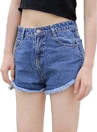 high leg denim shorts