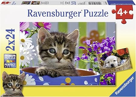 Ravensburger Puzzles Cute 4-Legged Friends, Multi Color (2 x 24 Pieces)