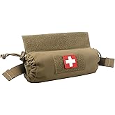 WYNEX Tactical First Aid Drop Dump Pouch, Medical Trauma Roll Up Drop Pouch EMT IFAK Sub Abdominal Carrying Bag with Hook-N-Loop for Chest Rig Vest