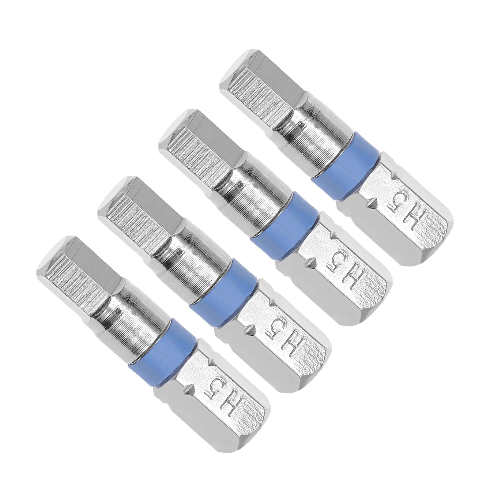 CoCud Hex Screwdriver Bits, 25mm Length 1/4" Hex Shank H5, S2 Steel Hexagon Head Screwdriver Bit - (Applications: for Automobile Repair), 4-Pieces