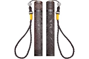 Yuchew Needle Case Sewing Needle Holder 2 Packs Portable Wooden Embroidery Needle Case Needle Tube Keeper Container for Storage Tapestry Cross Stitch Leather Darning Needle, Toothpick, Pill (Bamboo)