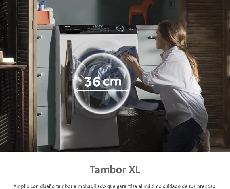 I-Pro Series 7 HD90-A2979-S- Secador com bomba de calor de 9KG, função de vapor I-Refresh, função antirrugas, tanque de água, partida atrasada, motor inversor, 14 programas